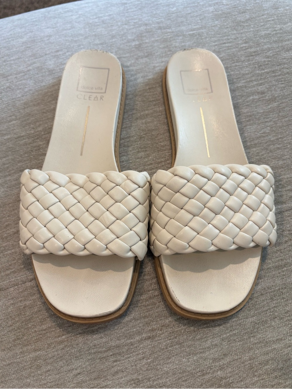 Dolce Vita Cream Braided Slide Sandals